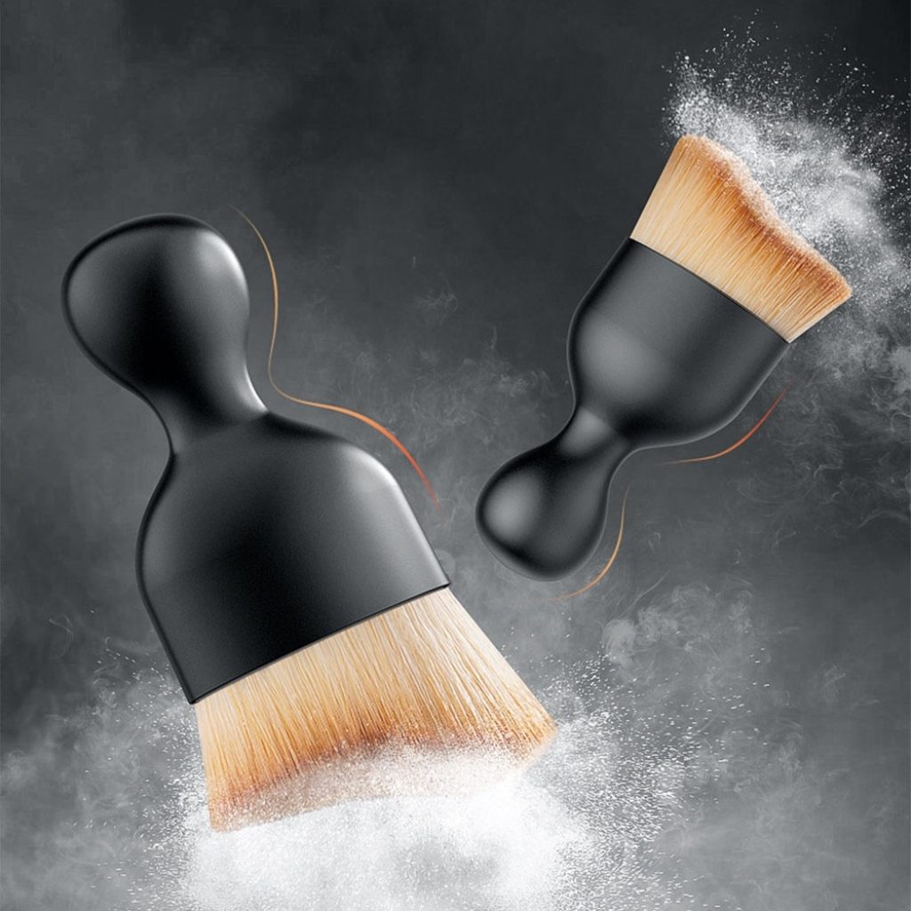 Multi-Use Sunscreen Facial Cream & Makeup Brush | Liquid & Cream Blending | Car Interior AC Vent Cleaner & Dashboard Dusting Mini Brush - Image 4