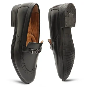 Latest Trendy Men Formal Shoes|Black Moccasin Shoes|Office Shoes For Men's & Boys-MOCCASIN09-BLK- Size 6
