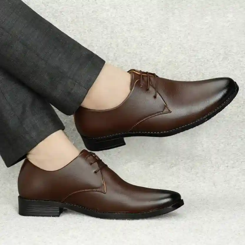 Latest Trendy Men Formal Shoes| Brown Derby Shoes| Office Shoes For Men's & Boys - Brown- Size 6 - Image 4