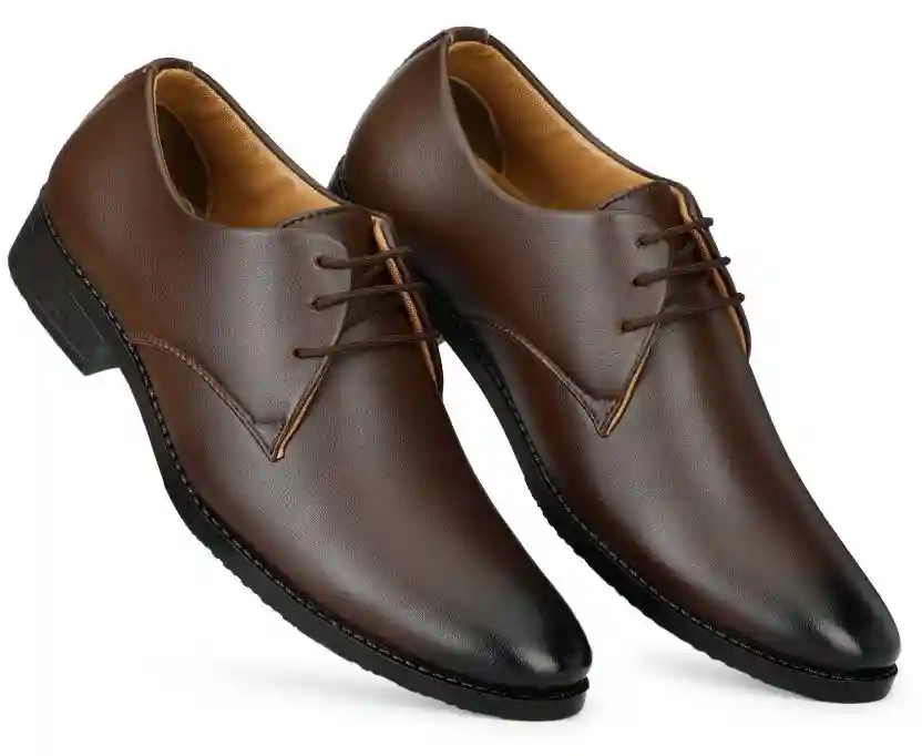 Latest Trendy Men Formal Shoes| Brown Derby Shoes| Office Shoes For Men's & Boys - Brown- Size 6