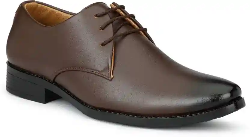 Latest Trendy Men Formal Shoes| Brown Derby Shoes| Office Shoes For Men's & Boys - Brown- Size 6 - Image 2