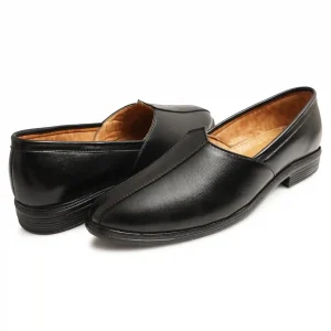 Latest Stylish Men Nagra Shoes|Nagra Juttis/Rajsthani Juttis For Men's & Boys-MOC-NAGRA-BLK- Size 8