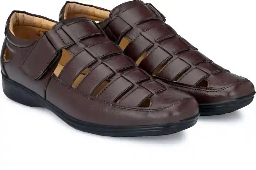 Latest Fabulous Men Sandals|Roman Sandals/Outdoor Sandal For Men's & Boys-103-Sandal-BRN- Size 9 - Image 2