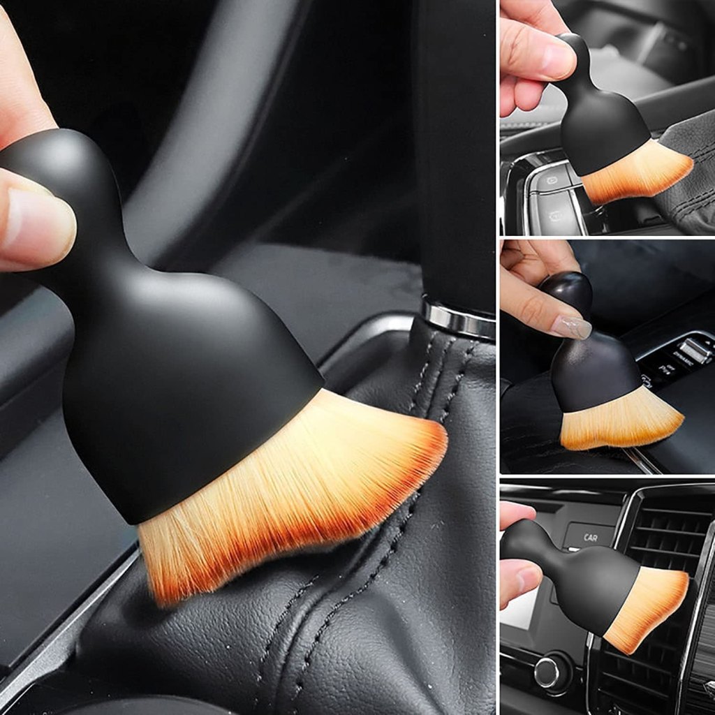 Multi-Use Sunscreen Facial Cream & Makeup Brush | Liquid & Cream Blending | Car Interior AC Vent Cleaner & Dashboard Dusting Mini Brush - Image 5