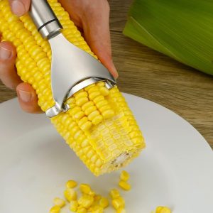 Premium Stainless Steel Magic Corn Peeler Cob Stripper Tool – Ergonomic Corn Thresher for Quick Kernel Removal from Corn on the Cob, Kitchen Gadget