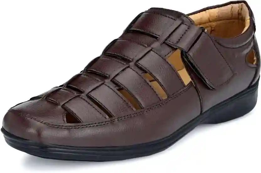 Latest Fabulous Men Sandals|Roman Sandals/Outdoor Sandal For Men's & Boys-103-Sandal-BRN- Size 9 - Image 3
