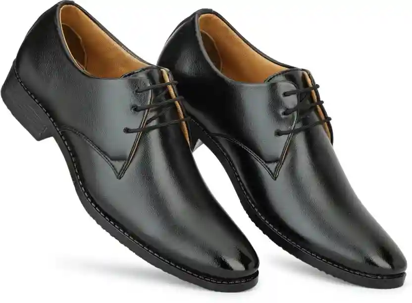 Latest Trendy Men Formal Shoes |Black Derby Shoes| Office Shoes For Men's & Boys - Black- Size 7 - Image 2