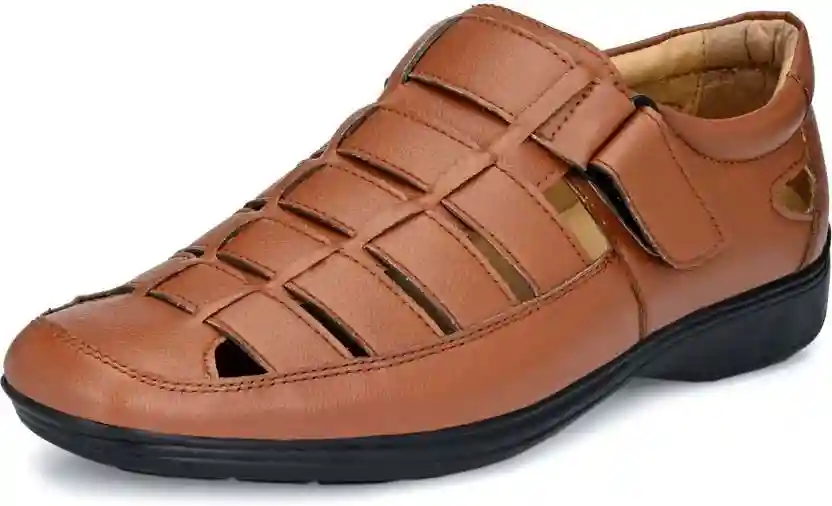 Latest Fabulous Men Sandals|Roman Sandals/Outdoor Sandal For Men's & Boys-104-Sandal-TAN- Size 8 - Image 4
