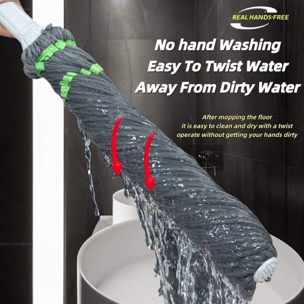 Twist Mop – Microfiber Self-Twisting & Self-Cleaning Mop | Twist & Squeeze Mop for Wet & Dry Cleaning - Image 4