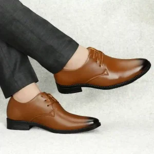Latest Trendy Men Formal Shoes |Tan Derby Shoes| Office Shoes For Men's & Boys - Tan- Size 10