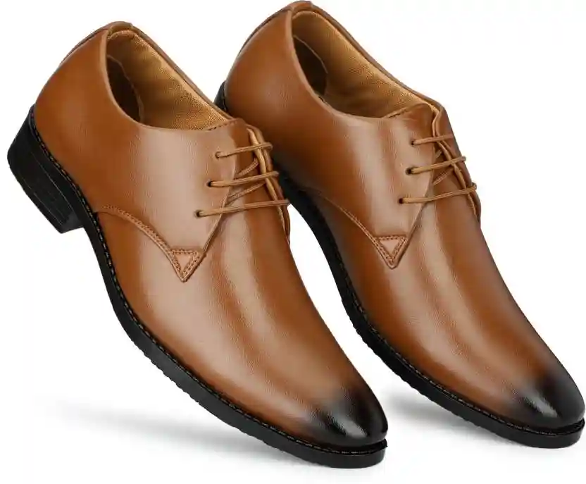 Latest Trendy Men Formal Shoes |Tan Derby Shoes| Office Shoes For Men's & Boys - Tan- Size 6