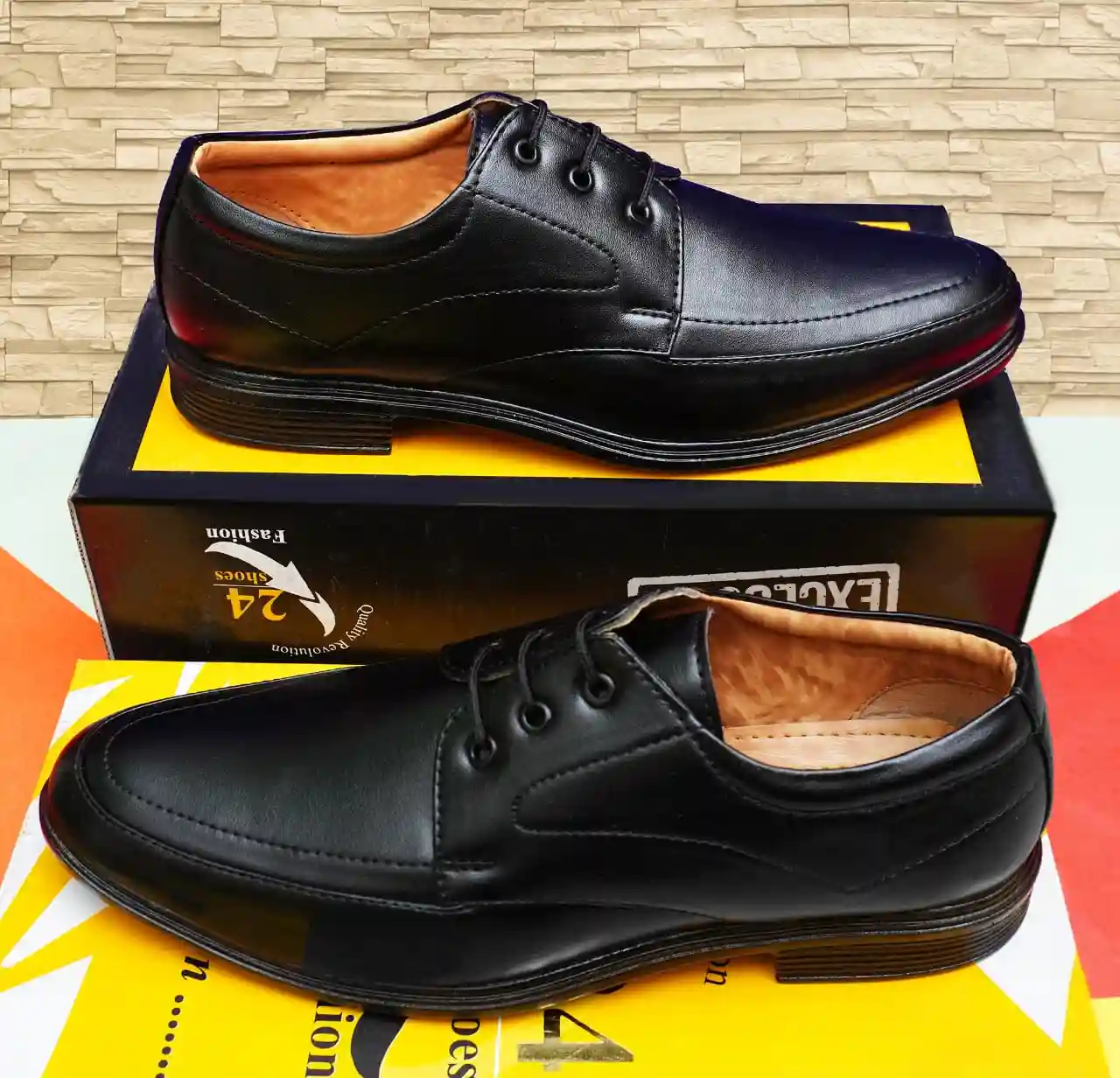 Latest Stylish Men Formal Shoes|Black Derby Shoes|Office Shoes For Men's & Boys - Black- Size 10