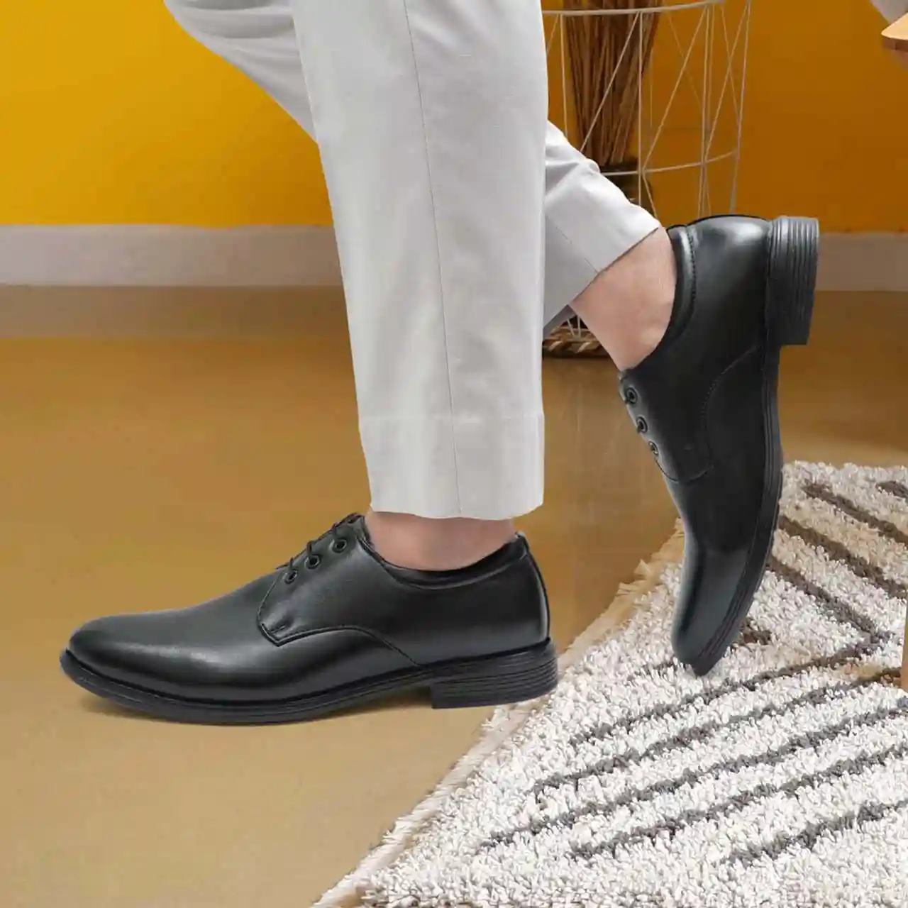 Latest Stylish Men Formal Shoes|Black Derby Shoes|Office Shoes For Men's & Boys - Black- Size 10 - Image 3