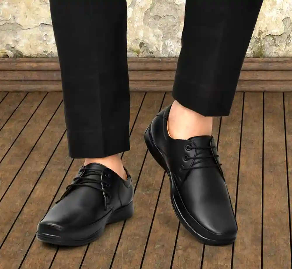 Latest Fashionable Men Formal Shoes|Black Derby Shoes|Office Shoes For Men's & Boys - Black- Size 9 - Image 3