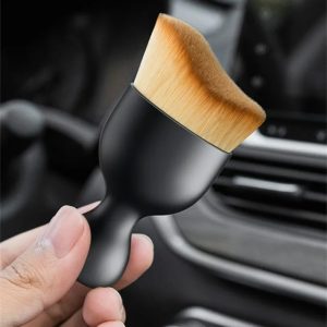 Multi-Use Sunscreen Facial Cream & Makeup Brush | Liquid & Cream Blending | Car Interior AC Vent Cleaner & Dashboard Dusting Mini Brush