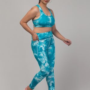 Latest Stylish High Quality Printed Sports Wear Set/Printed Gym Tights and Bra Set/Printed Yoga Wear Set For Women's & Girls -Size S