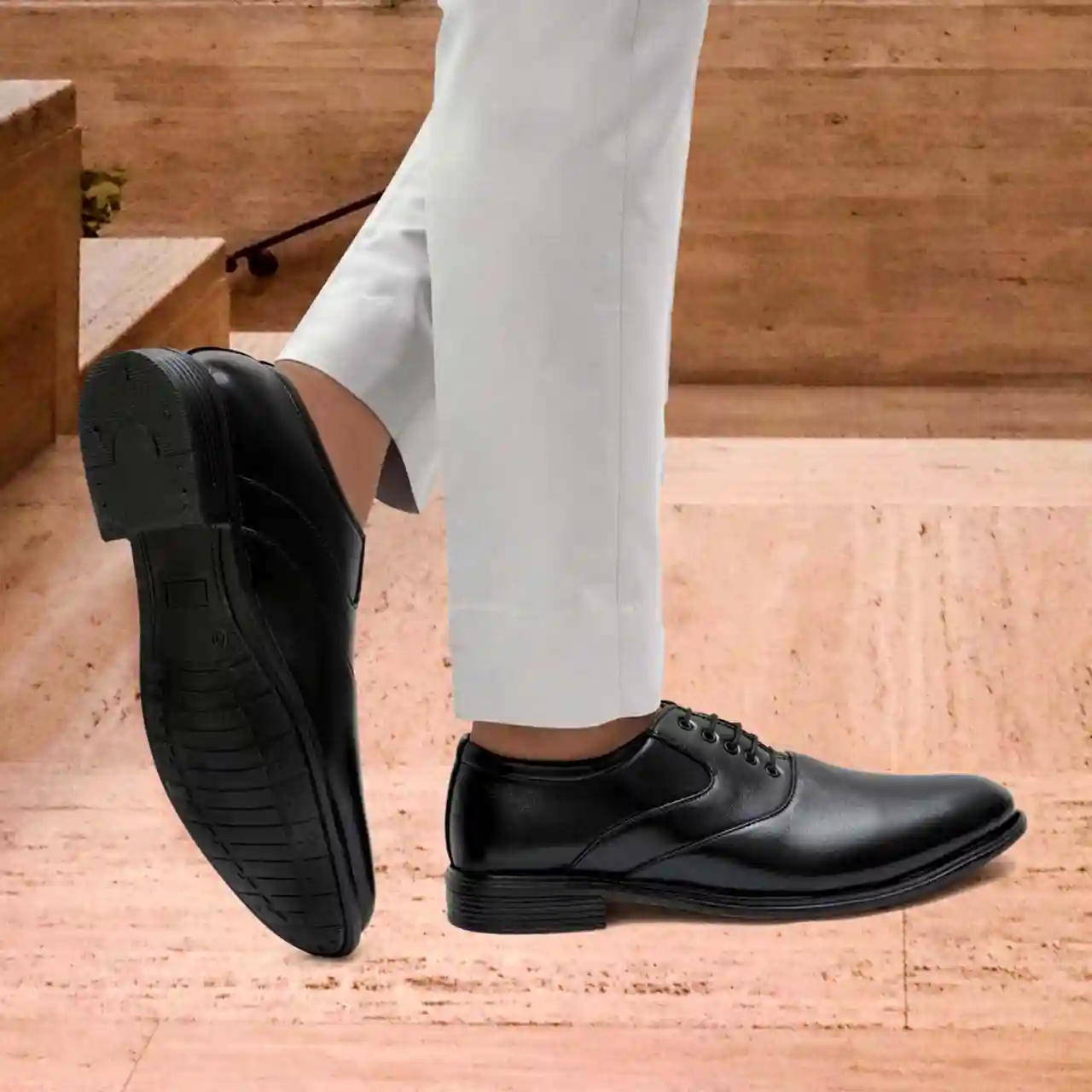 Latest Stylish Men Formal Shoes|Black Derby Shoes|Office Shoes For Men's & Boys - Black- Size 6 - Image 2