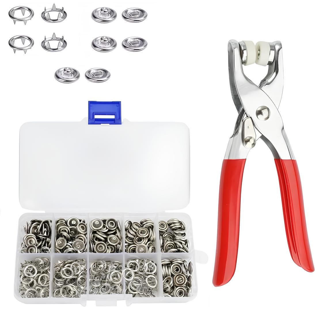 Premium Snap 2 Type Silver Button Kit – Thickened Snap Fasteners with Hand Pressure Pliers for DIY Sewing, Clothing, and Crafting - Image 5