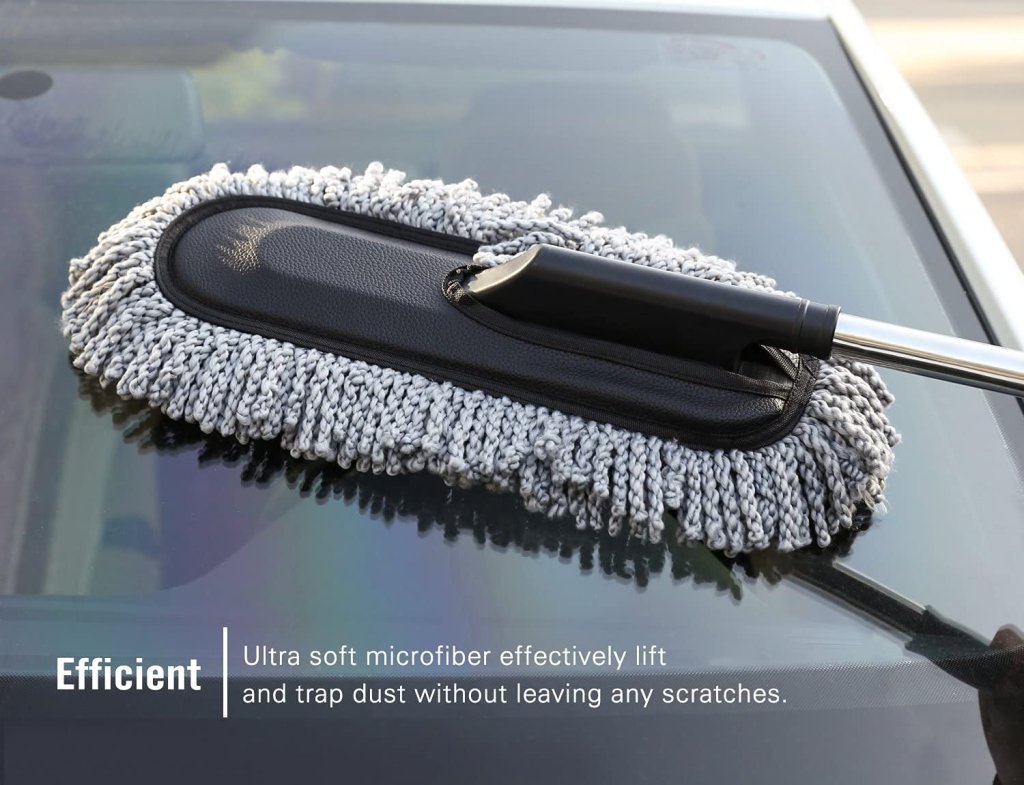 Microfiber Car Cleaning Brush – Multipurpose Mop Duster with Expandable Handle, Long-Handled Car Wash Brush for Home, Kitchen, Office – Blue - Image 4